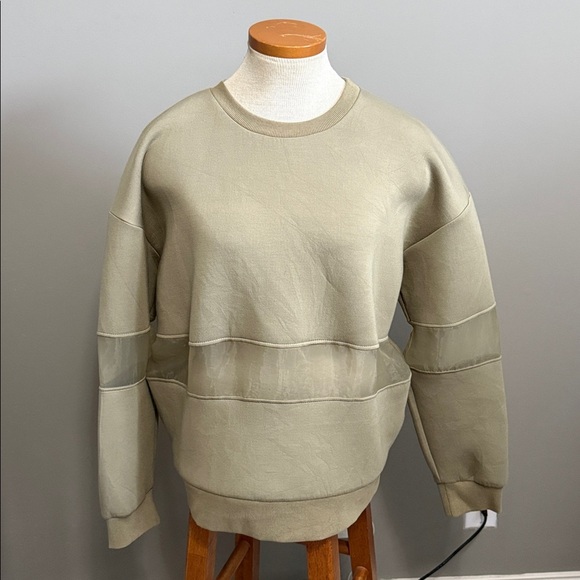 By Anthropologie - Mesh Paneled Sweatshirt - Green - Size Small - Good Condition - Picture 4 of 10